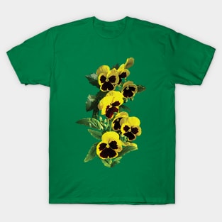 Pansies - Cascade of Yellow Pansies T-Shirt